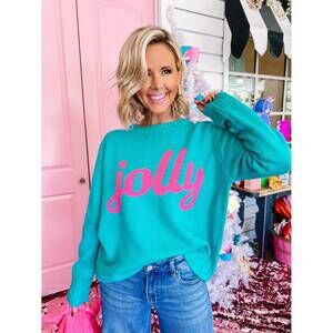 NEW PANACHE APPAREL jolly crewneck sweater in teal